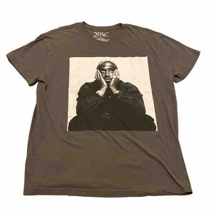 2pac White And Gray Print Men’s Large Hip Hop T-shirt